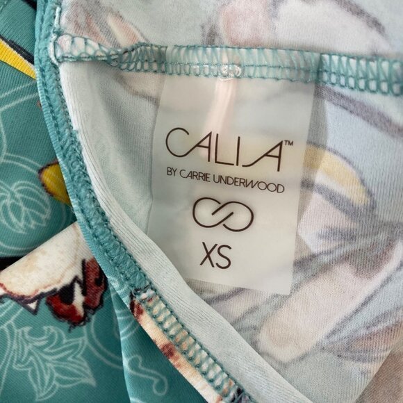 CALIA by Carrie Underwood Green Floral Racerback Move Fitted Tank Top XS & Small - Picture 7 of 9